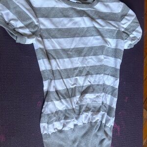 GAP Gray and White Striped Top